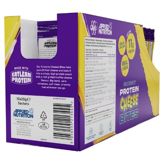 Crunchy Protein Cheese Bites, Truffle, 10 x 20g, Applied Nutrition