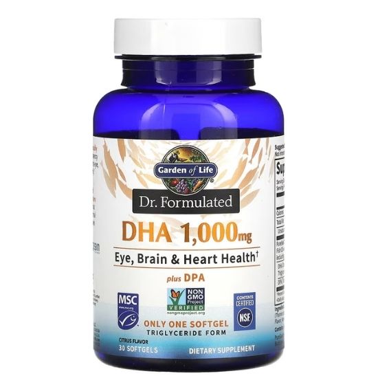 Dr. Formulated DHA, 1000mg (Citrus), 30 softgels, Garden of Life - Vitax.ro