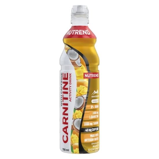 Carnitine Activity Drink with Caffeine, Sparkling Mango & Coconut, 8 x 750 ml, Nutrend