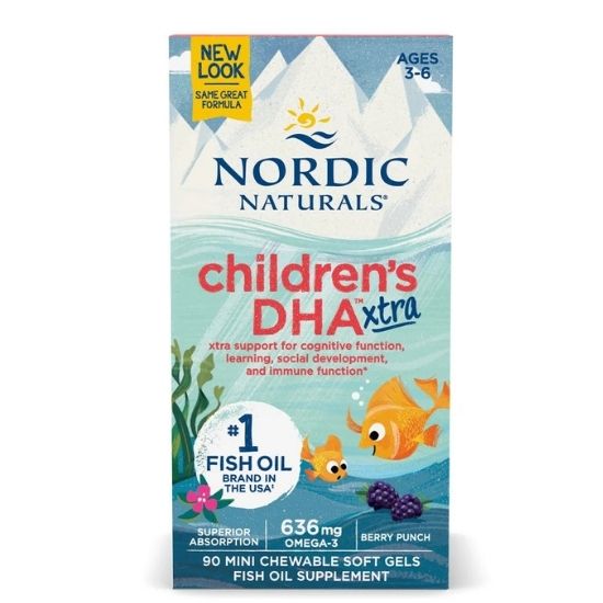 Children's DHA Xtra, 636mg, Berry Punch, 90 softgels, Nordic Naturals - Vitax.ro