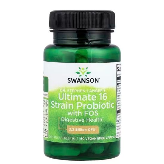Dr. Stephen Langer's Ultimate 16 Strain Probiotic with FOS, 3.2 Billion CFU, 60 vcaps, Swanson - Vitax.ro
