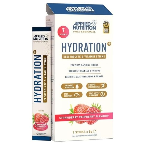 Hydration + Electrolyte & Vitamin Powder Stick Packs, Strawberry Raspberry, 7 x 8g, Applied Nutrition
