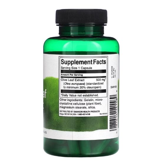 Olive Leaf Extract, 500mg, 60 caps, Swanson - Vitax.ro