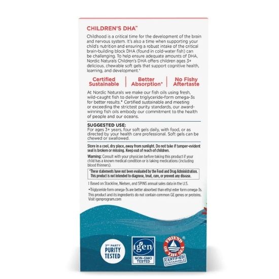 Children's DHA, 250mg, Strawberry, 90 softgels, Nordic Naturals - Vitax.ro