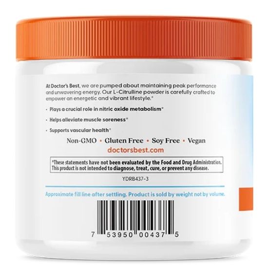 L-Citrulline Powder, 200g, Doctor's Best - Vitax.ro
