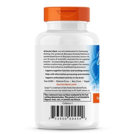 Bacopa with Synapsa, 320mg, 60 vcaps, Doctor's Best - Vitax.ro