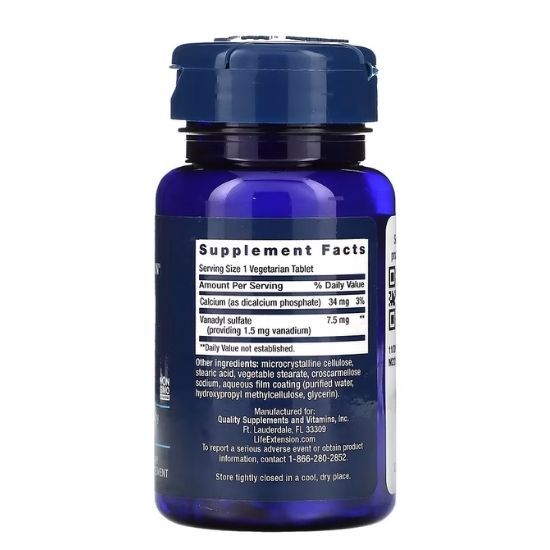 Vanadyl Sulfate, 7.5mg, 100 vegetarian tabs, Life Extension - Vitax.ro