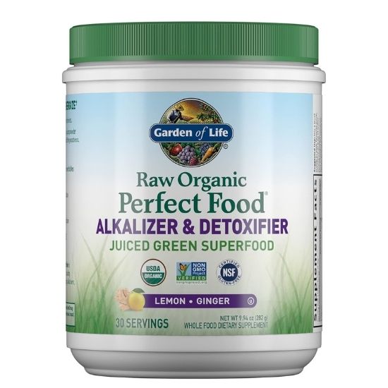 Raw Organic Perfect Food Alkalizer & Detoxifier, Lemon Ginger, 282g, Garden of Life - Vitax.ro