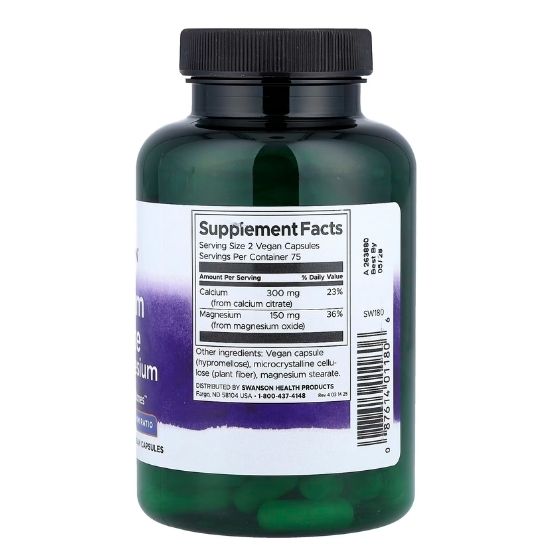 Calcium Citrate Plus Magnesium, 150 caps, Swanson - Vitax.ro
