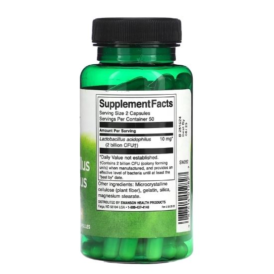 Lactobacillus Acidophilus, 1 billion CFU, 100 caps, Swanson - Vitax.ro
