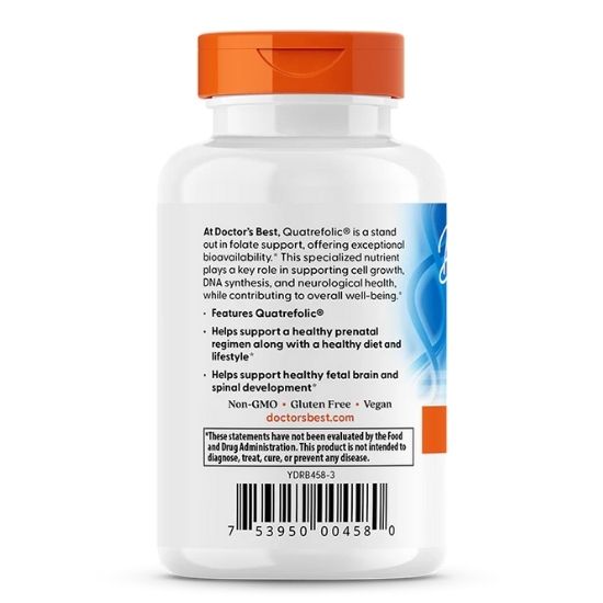 Fully Active Folate 800, 800mcg, 60 vcaps, Doctor's Best - Vitax.ro