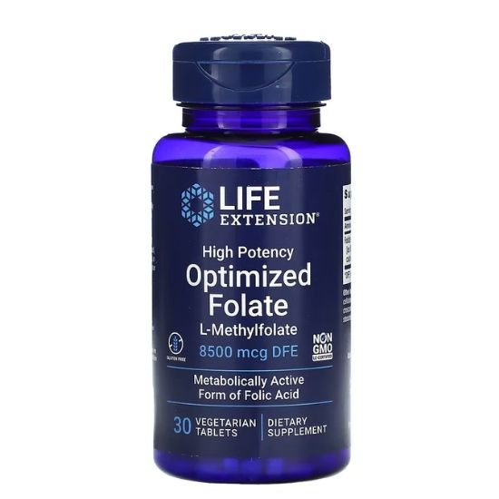High Potency Optimized Folate, 30 vegetarian tabs, Life Extension - Vitax.ro