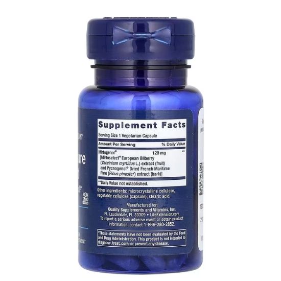 Eye Pressure Support with Mirtogenol, 30 vcaps, Life Extension - Vitax.ro