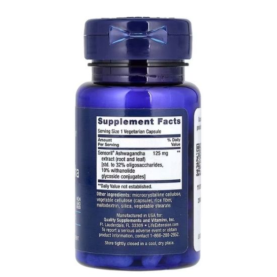 Optimized Ashwagandha Extract, 60 vcaps, Life Extension - Vitax.ro