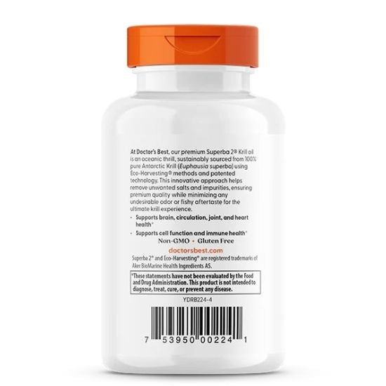 Real Krill, 350mg, 60 softgels, Doctor's Best - Vitax.ro