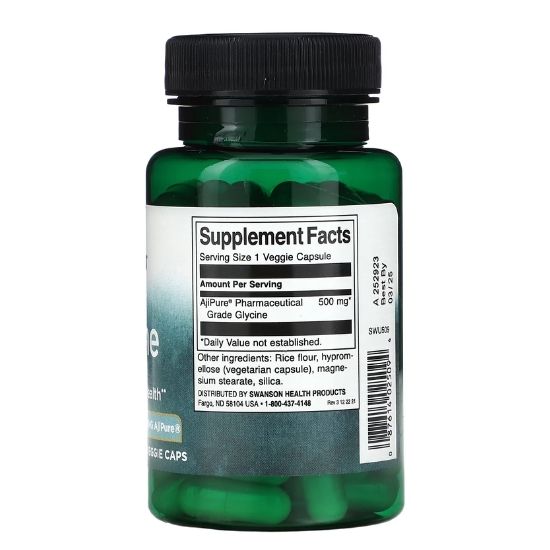 Glycine, 500mg, 60 vcaps, Swanson - Vitax.ro