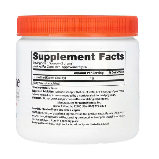 L-Citrulline Powder, 200g, Doctor's Best - Vitax.ro