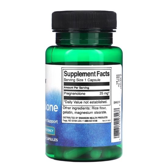 Pregnenolone, 25mg, 60 caps, Swanson - Vitax.ro