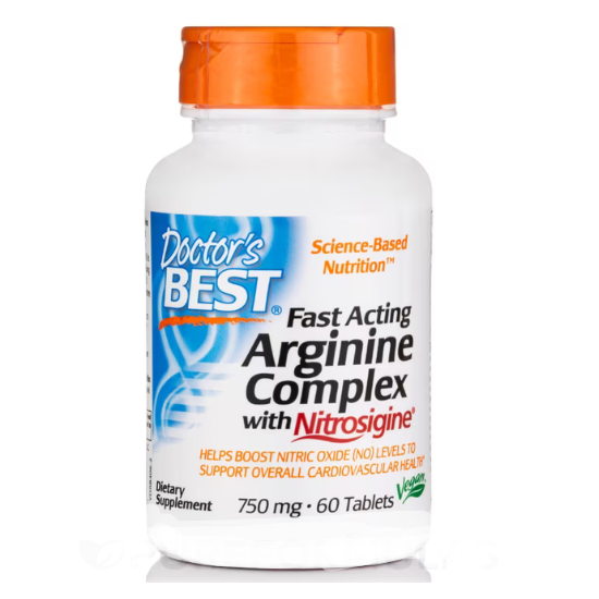 Fast Acting Arginine Complex cu Nitrosigine, 750mg, 60 tabs, Doctor's Best