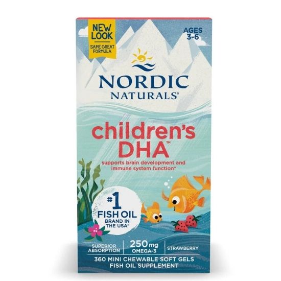 Children's DHA, 250mg, Strawberry, 360 softgels, Nordic Naturals - Vitax.ro
