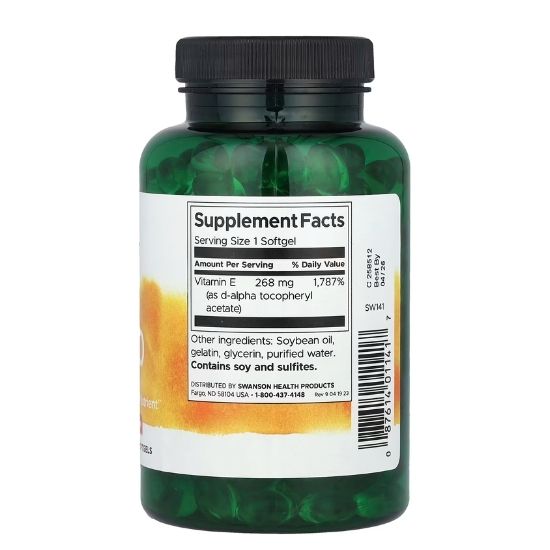 Vitamin E, 400 IU, 250 softgels, Swanson - Vitax.ro