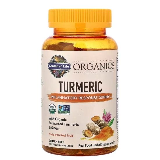 Mykind Organics Turmeric, Real Fruit, 120 vegan gummy drops, Garden of Life - Vitax.ro