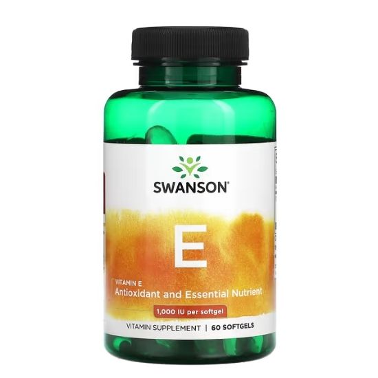 Vitamin E, 1000 IU, 60 softgels, Swanson - Vitax.ro