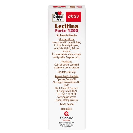 Lecitina Forte 1200mg, 30 capsule, Doppelherz - Vitax.ro