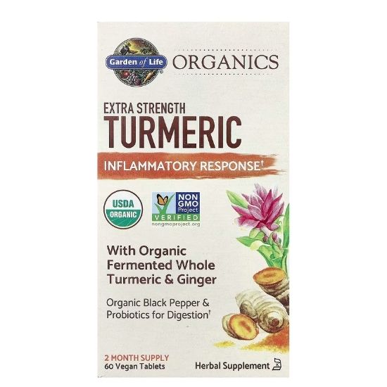 Mykind Organics Extra Strength Turmeric, 60 vegan tabs, Garden of Life - Vitax.ro