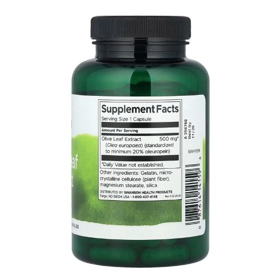 Olive Leaf Extract, 500mg, 120 caps, Swanson - Vitax.ro