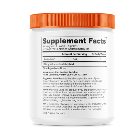 L-Glutamine Powder, 300g, Doctor's Best - Vitax.ro