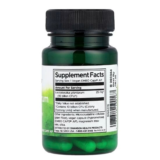 L. Plantarum Probiotic, 10 billion CFU, 30 vcaps, Swanson - Vitax.ro