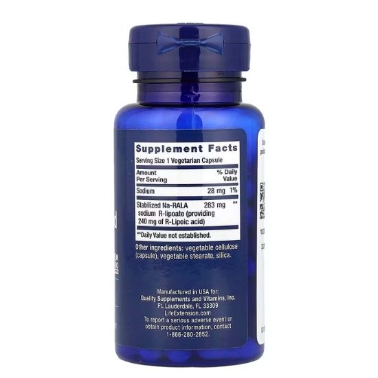 Super R-Lipoic Acid, 240mg, 60 vcaps, Life Extension - Vitax.ro