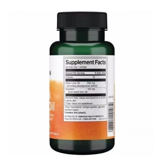 Shark Liver Oil, 550mg, 60 softgels, Swanson - Vitax.ro