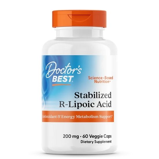 Stabilized R-Lipoic Acid cu BioEnhanced Na-RALA, 200mg, 60 vcaps, Doctor's Best - Vitax.ro