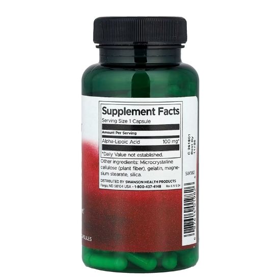 Alpha Lipoic Acid, 100mg, 120 caps, Swanson - Vitax.ro