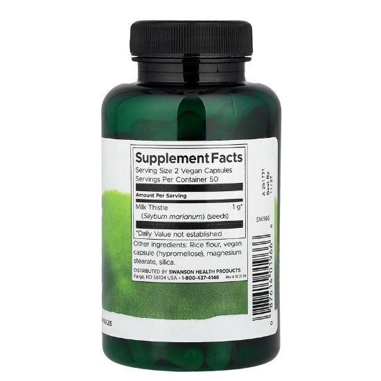 Full Spectrum Milk Thistle, 500mg, 100 caps, Swanson - Vitax.ro