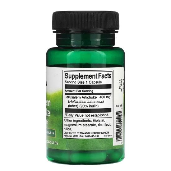 Prebiotic Jerusalem Artichoke, 400mg, 60 caps, Swanson - Vitax.ro