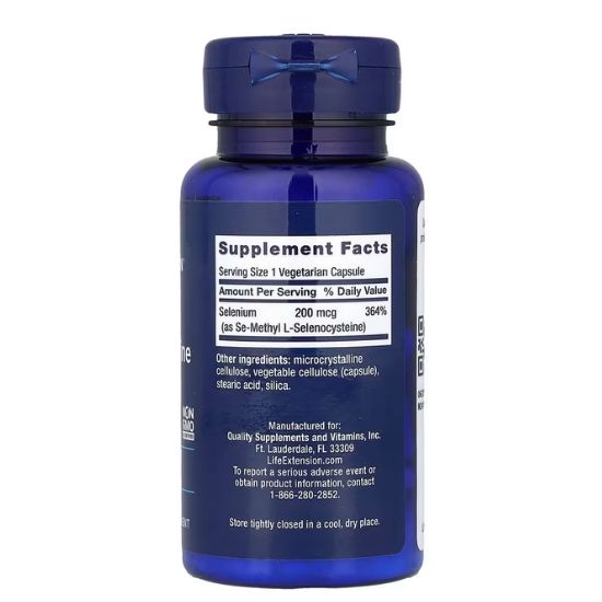 Se-Methyl L-Selenocysteine, 200mcg, 90 vcaps, Life Extension - Vitax.ro