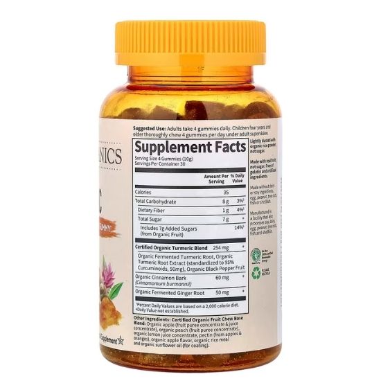 Mykind Organics Turmeric, Real Fruit, 120 vegan gummy drops, Garden of Life - Vitax.ro