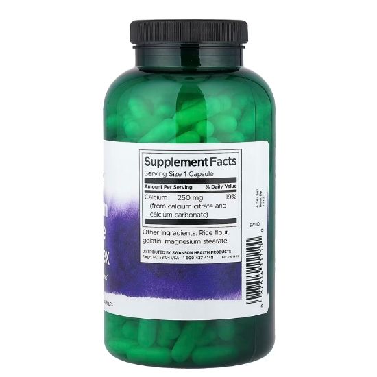 Calcium Citrate Complex, 250mg, 300 caps, Swanson - Vitax.ro