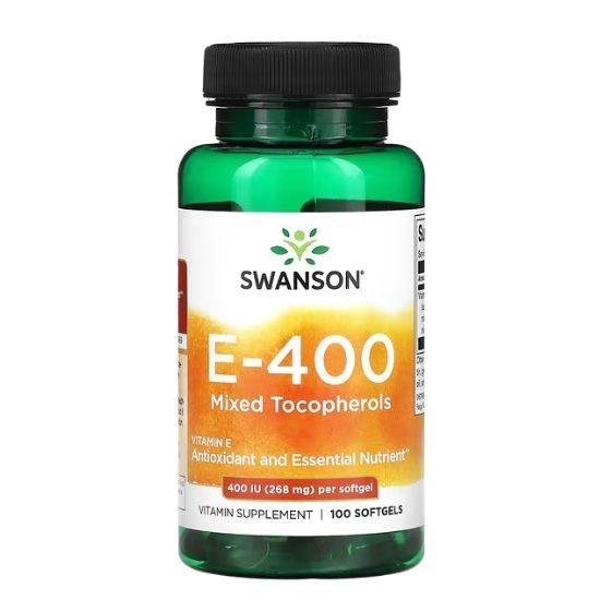 Vitamin E Mixed Tocopherols, 400 IU, 100 softgels, Swanson - Vitax.ro