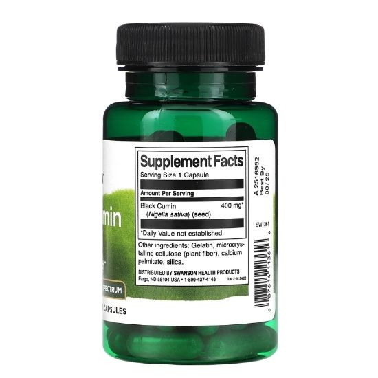 Black Cumin Seed, 400mg, 60 caps, Swanson