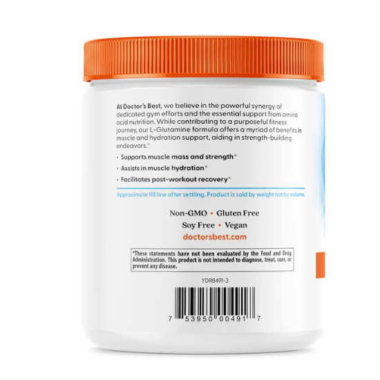 L-Glutamine Powder, 300g, Doctor's Best - Vitax.ro