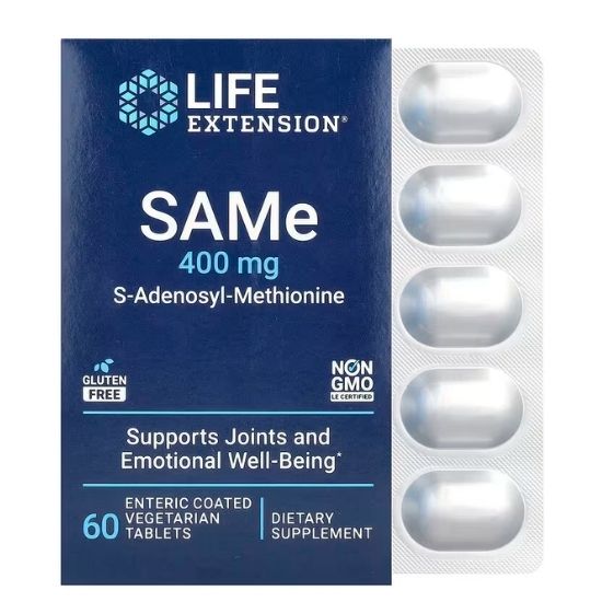 SAMe S-Adenosyl-Methionine, 400mg, 60 enteric coated tabs, Life Extension - Vitax.ro