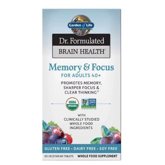Dr. Formulated Memory & Focus for Adults 40+, 60 vegetarian tabs, Garden of Life - Vitax.ro