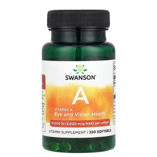 Vitamin A, 10 000 IU, 250 softgels, Swanson - Vitax.ro