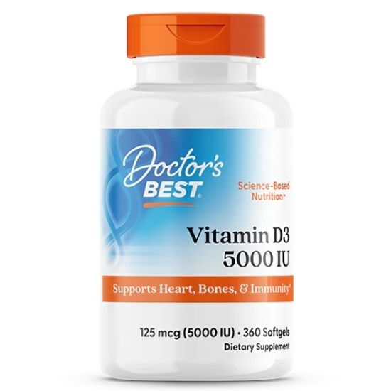 Vitamin D3, 5000 IU, 360 softgels, Doctor's Best - Vitax.ro