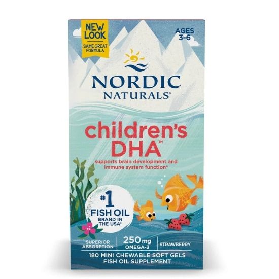 Children's DHA, 250mg, Strawberry, 180 softgels, Nordic Naturals - Vitax.ro