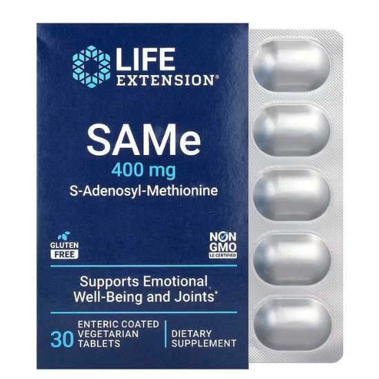 SAMe S-Adenosyl-Methionine, 400mg, 30 enteric coated tabs, Life Extension - Vitax.ro